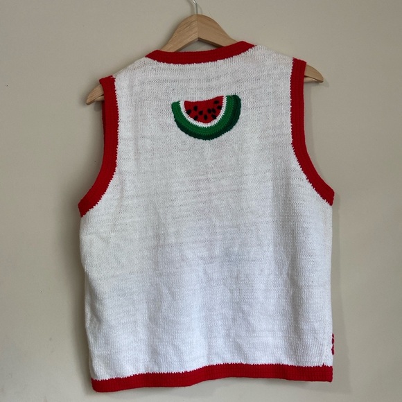 Eagle's Eye Festive Watermelon Knit Vest Vintage 4th of July - Picture 9 of 10